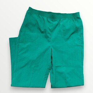 Vintage Cortiva Wind Breaker Pants 80's Green Mom Womens Sz Medium Made in USA